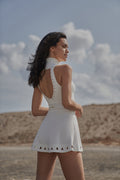 LAVISH LASER CUT ZIP DRESS