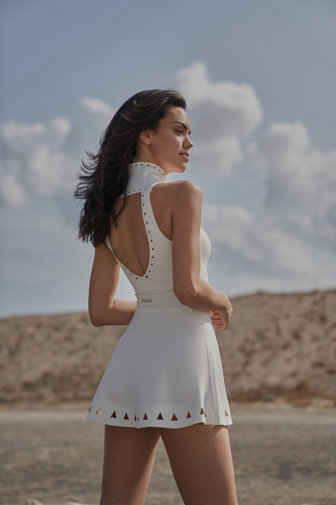 LAVISH LASER CUT ZIP DRESS